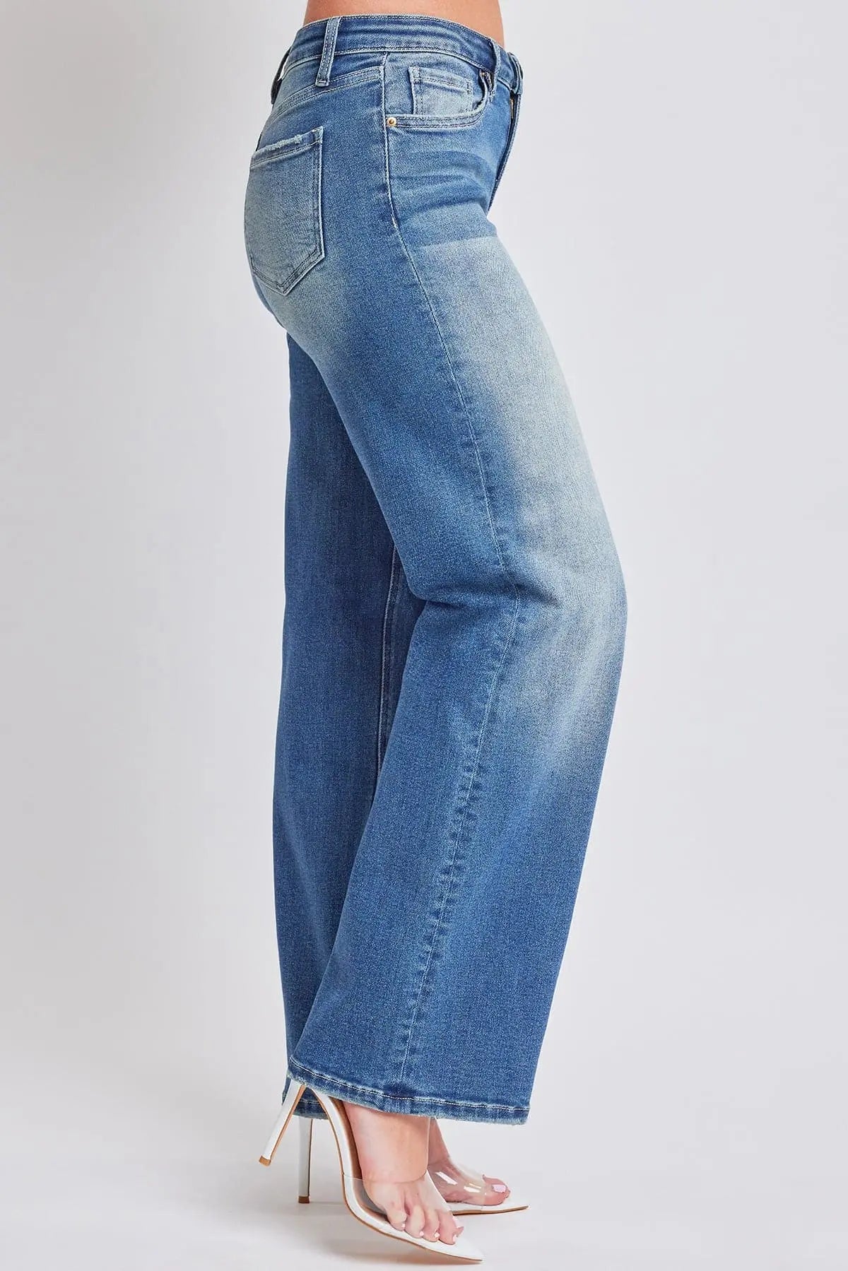 Women's Luxe Mid Rise Wide Leg Jeans YMI JEANS