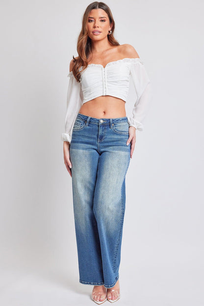 YMI JEANS: Luxe Wide Leg Stretch Jeans