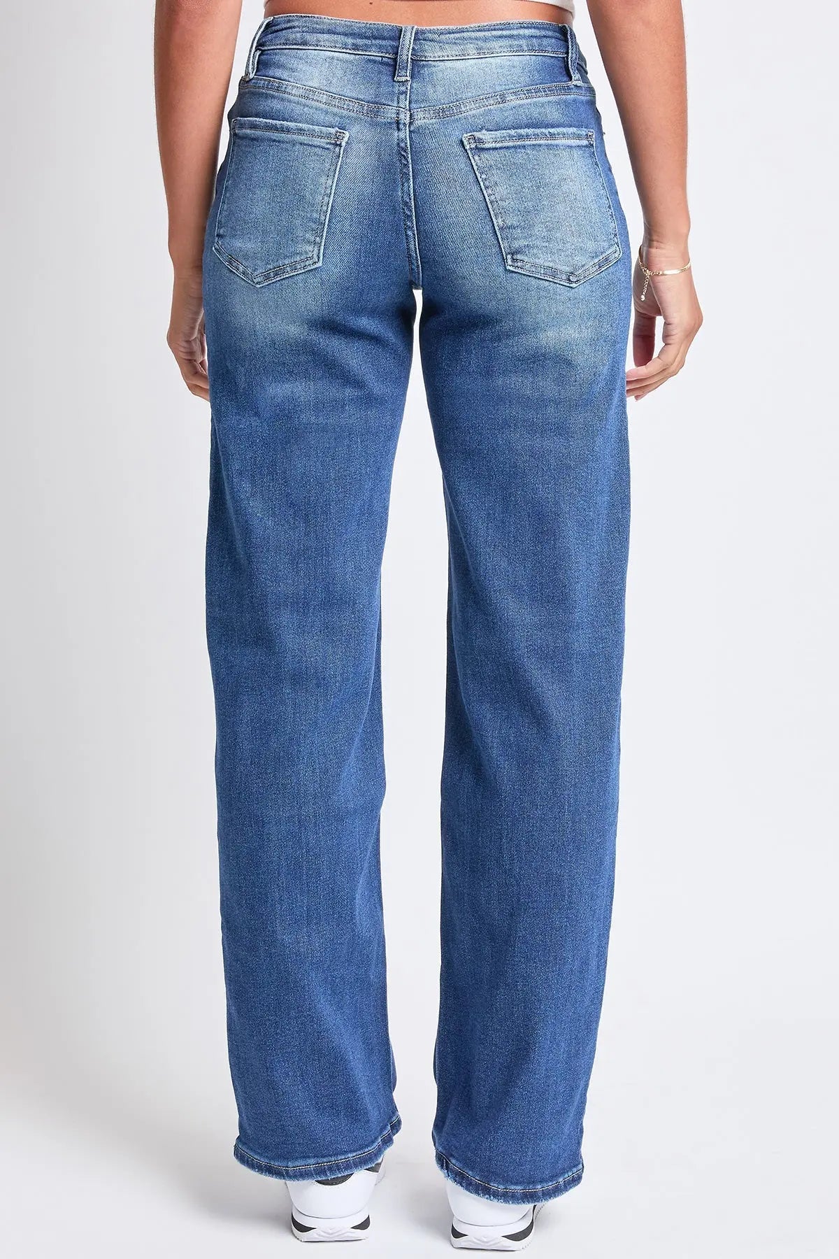 Women's Luxe Mid Rise Wide Leg Jeans YMI JEANS