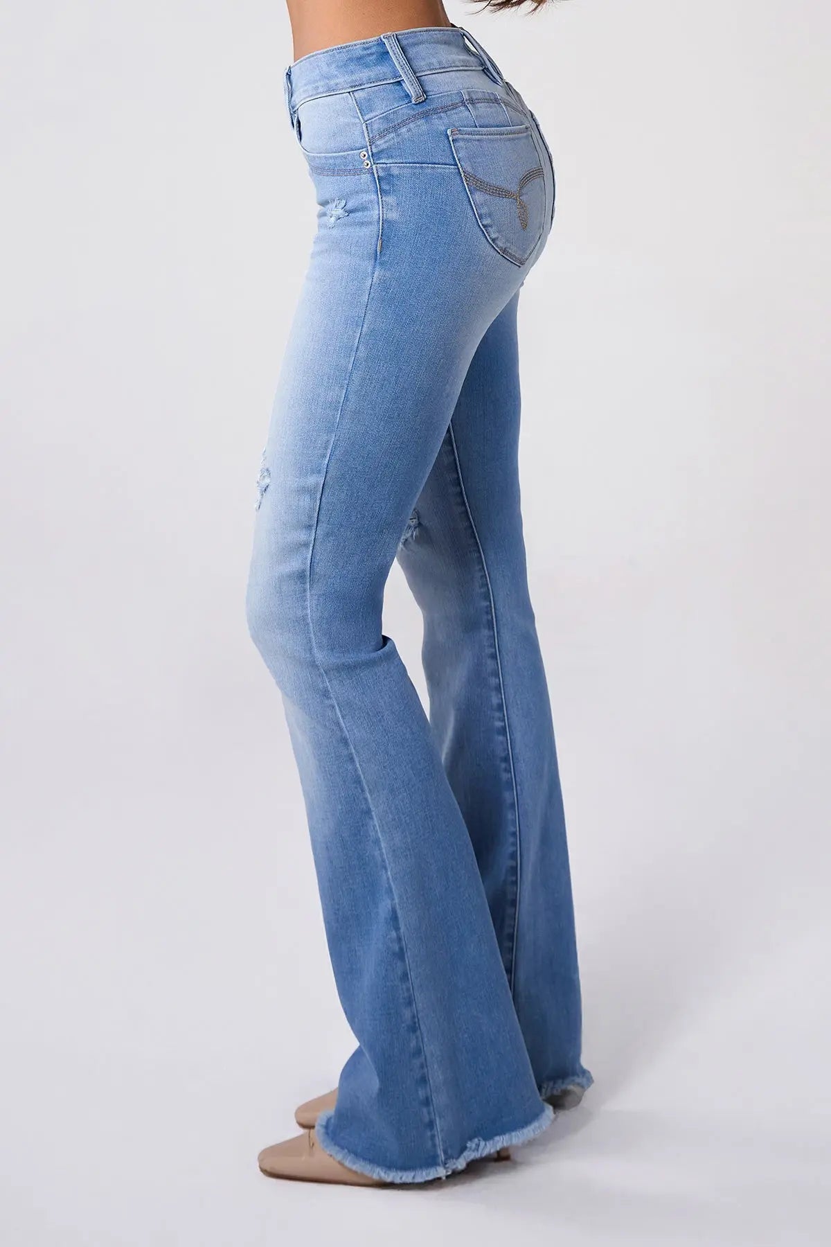 Women's Luxe High Rise WannaBettaButt Flare Jeans YMI JEANS