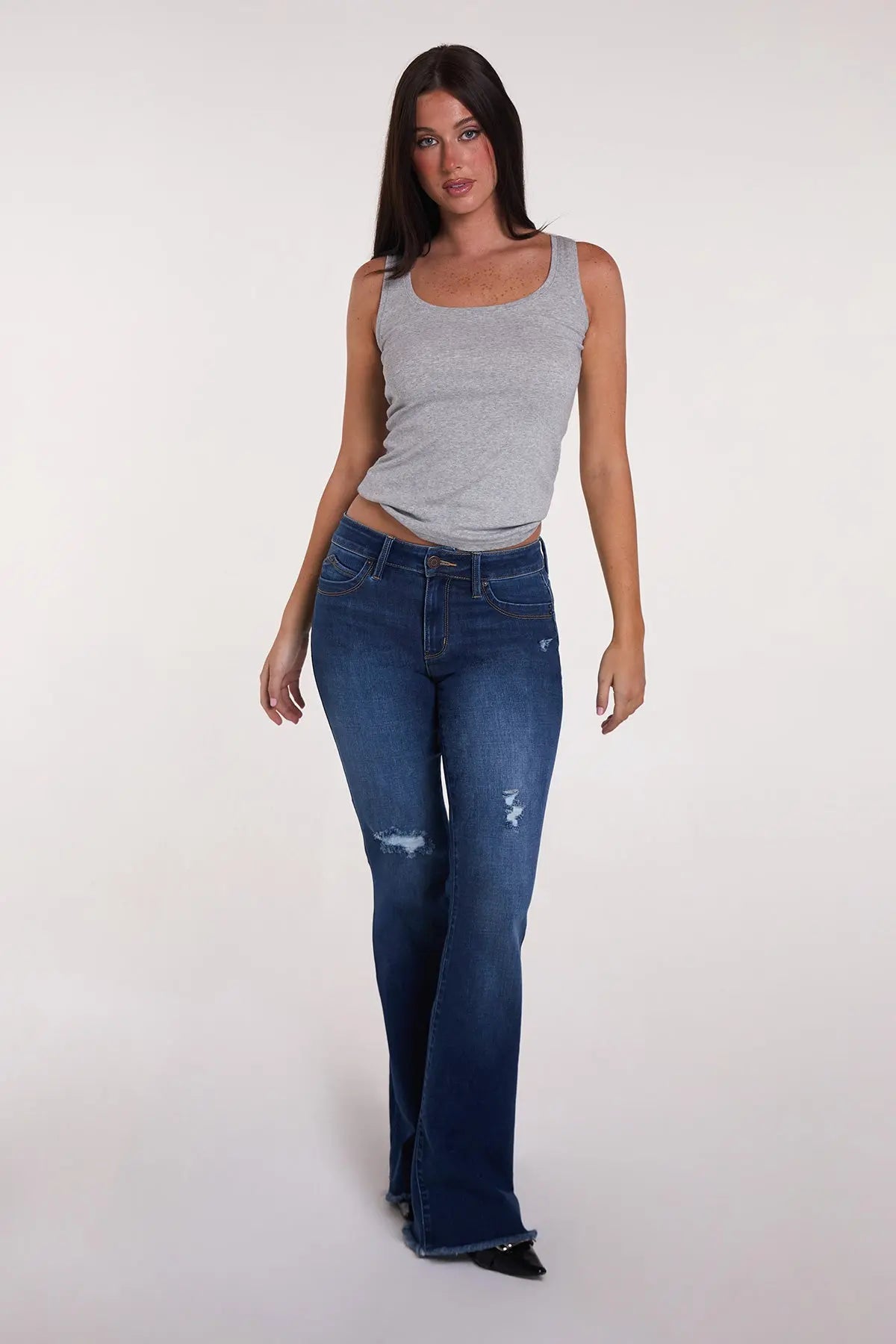 Women's Luxe High Rise WannaBettaButt Flare Jeans YMI JEANS