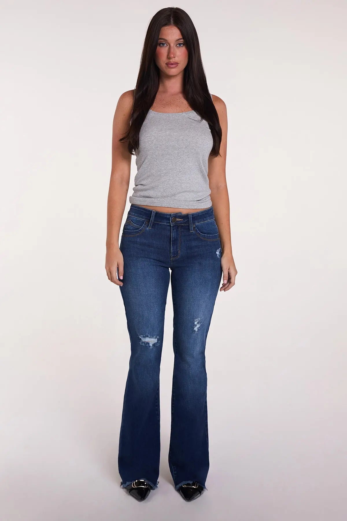 Women's Luxe High Rise WannaBettaButt Flare Jeans YMI JEANS