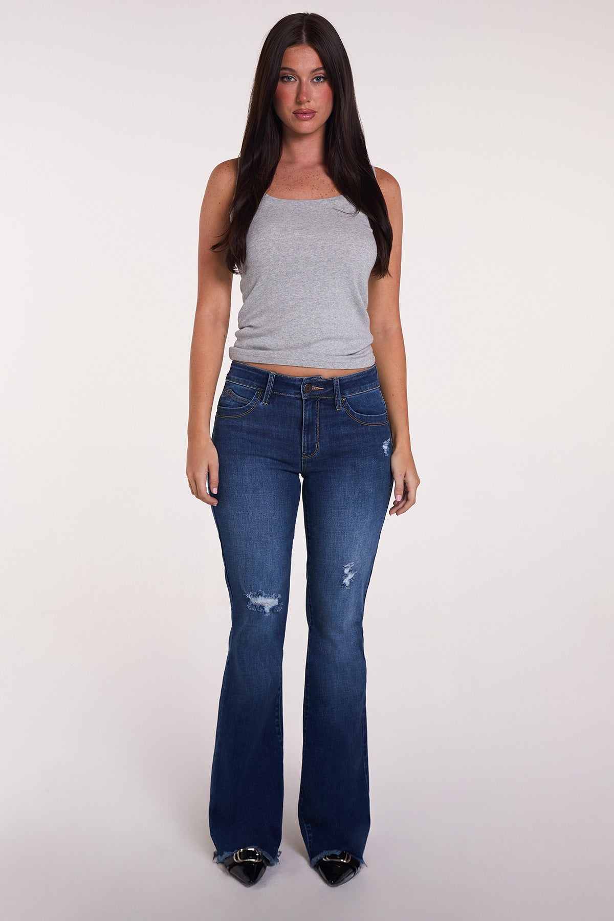 Women's Luxe High Rise WannaBettaButt Flare Jeans YMI JEANS