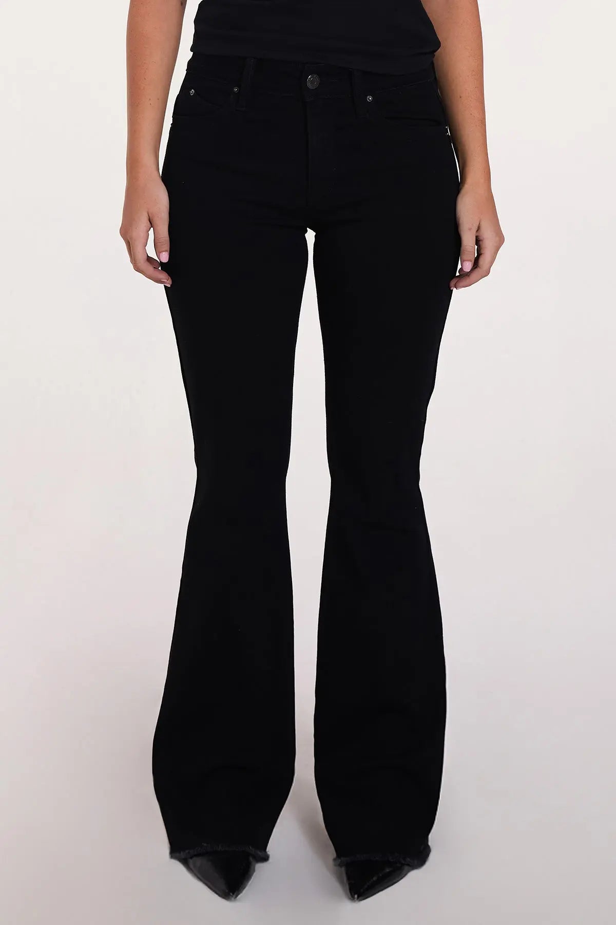 Women's Luxe High Rise WannaBettaButt Flare Jeans YMI JEANS