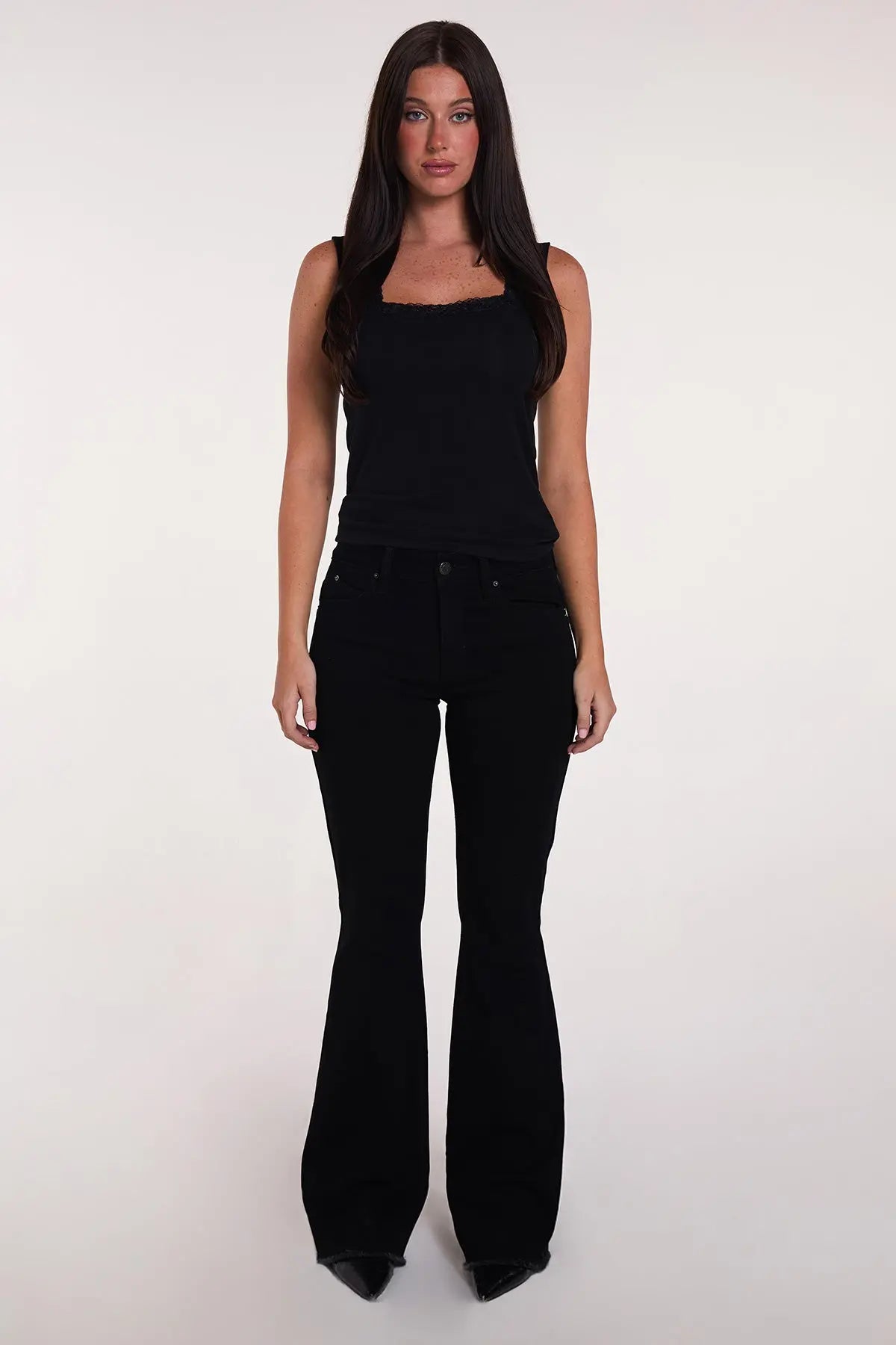 Women's Luxe High Rise WannaBettaButt Flare Jeans YMI JEANS