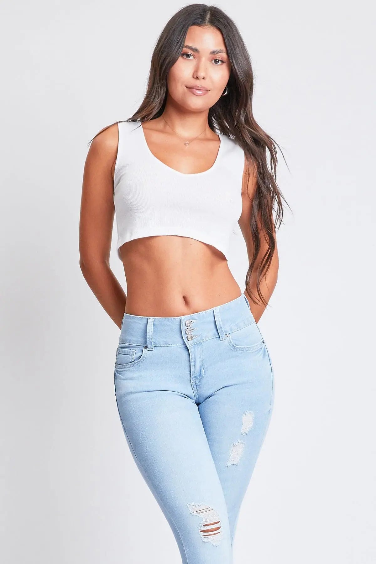 Women's Sustainable Essential Distressed Skinny Jean YMI JEANS