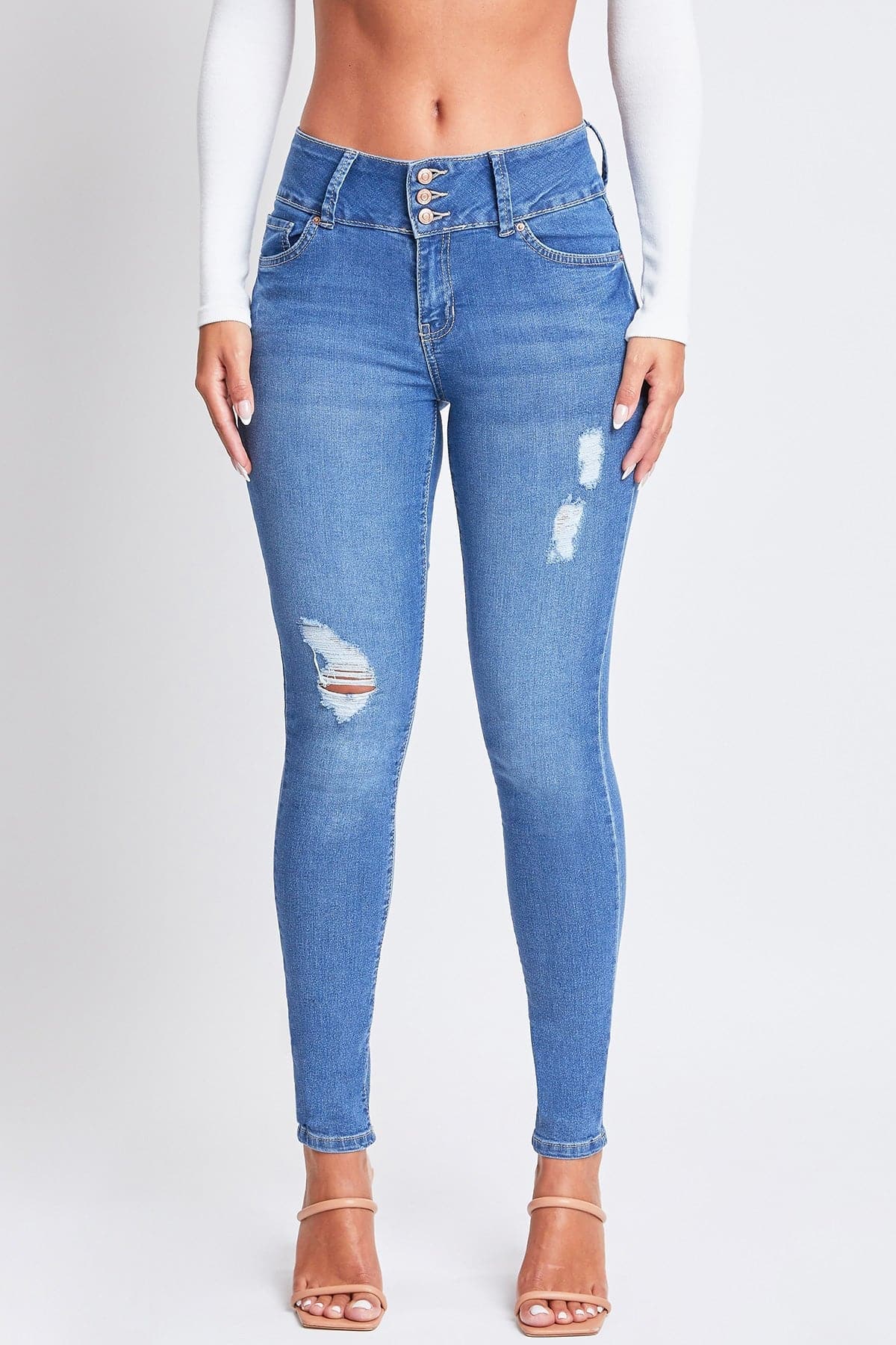 Women's Sustainable Essential Distressed Skinny Jean YMI JEANS