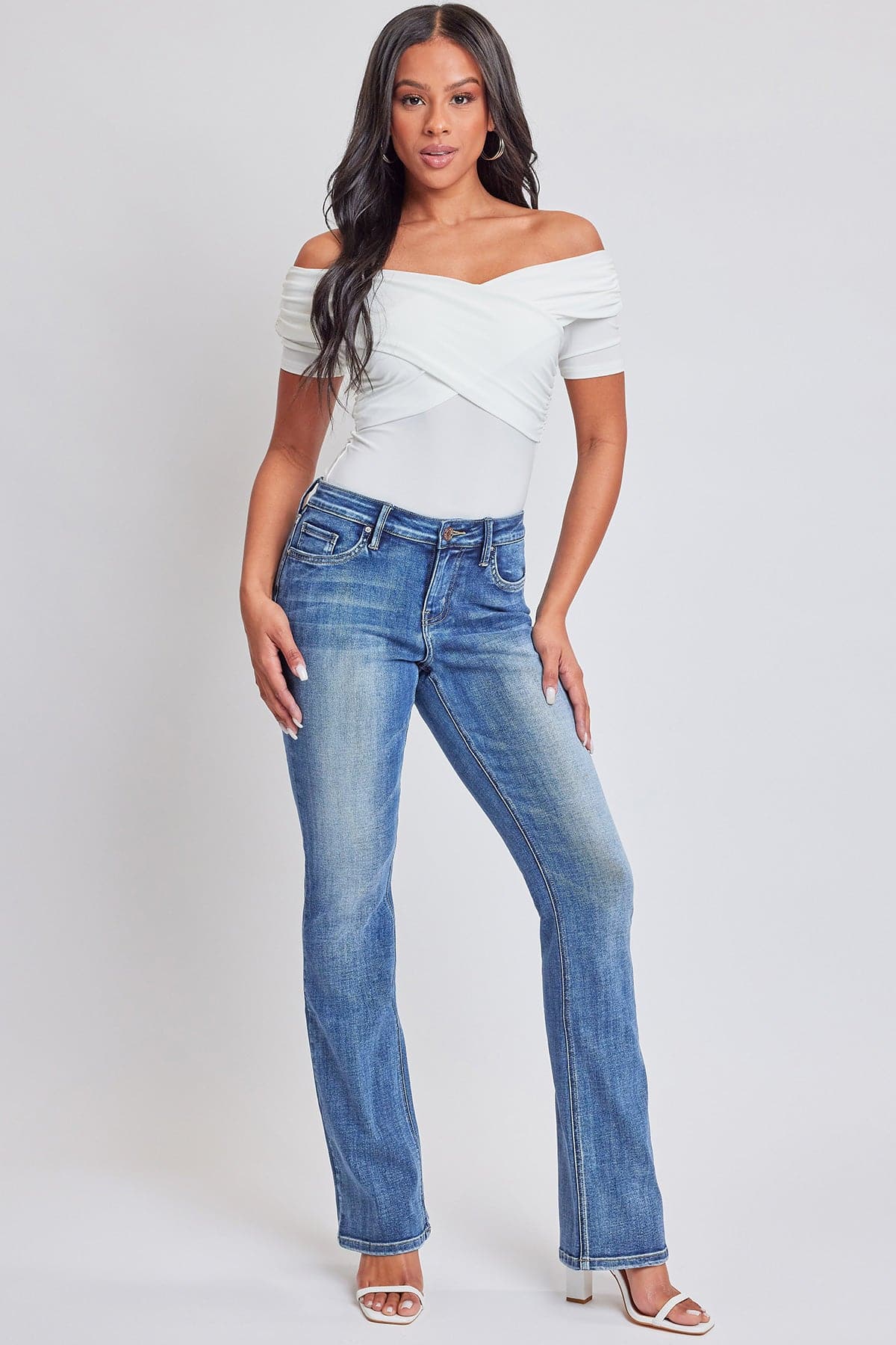 Women's Bootcut Jeans with Flap Pockets YMI JEANS