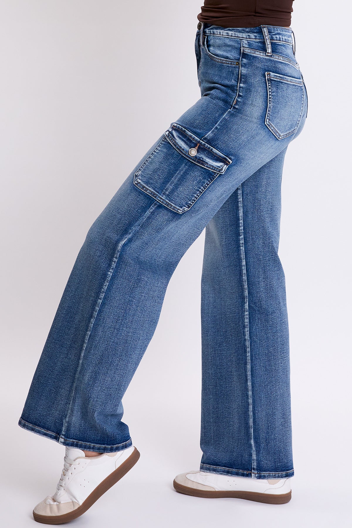 Women's Skater Cargo Wide Leg Jeans Denim YMI JEANS