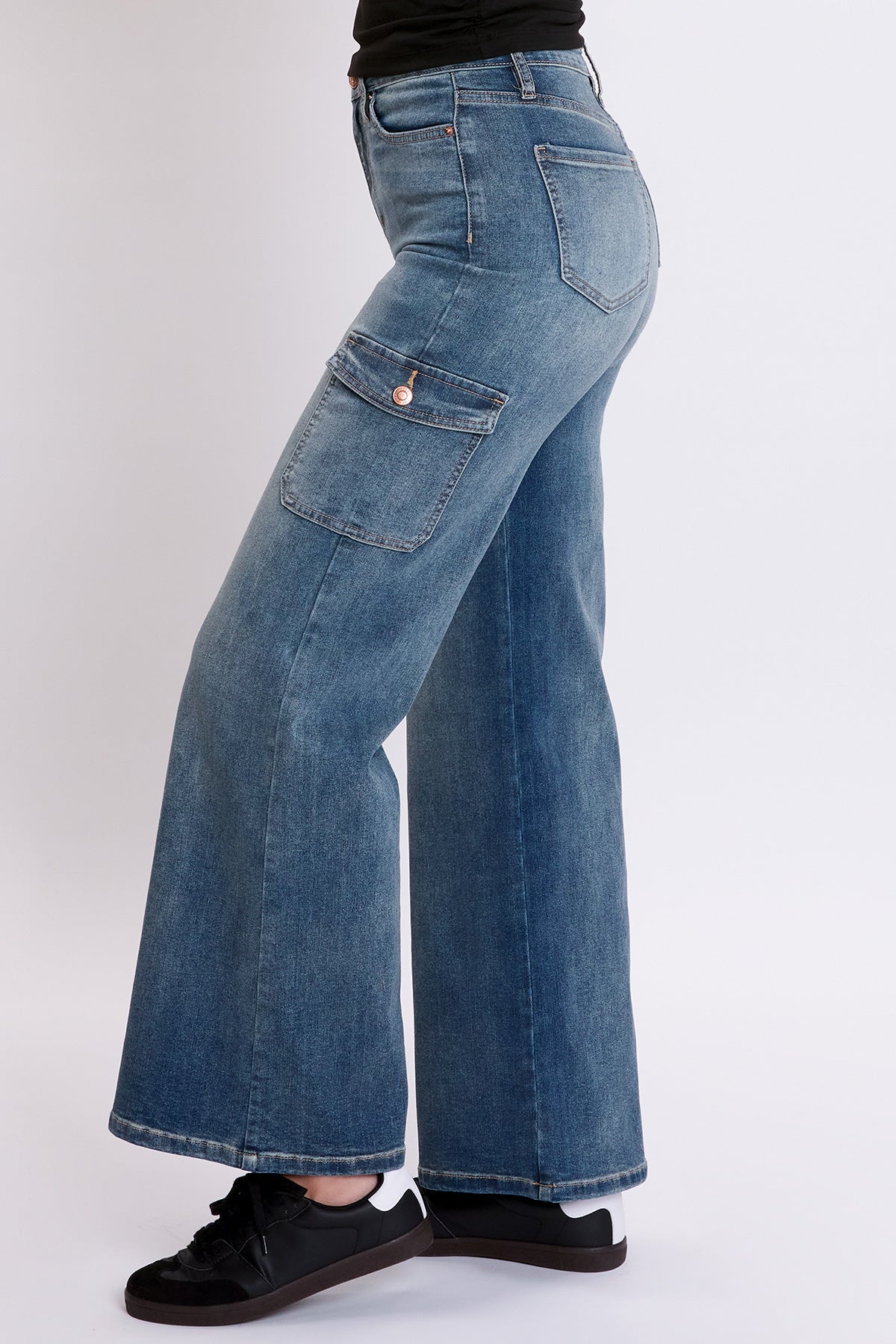 Women's Skater Cargo Wide Leg Jeans Denim YMI JEANS