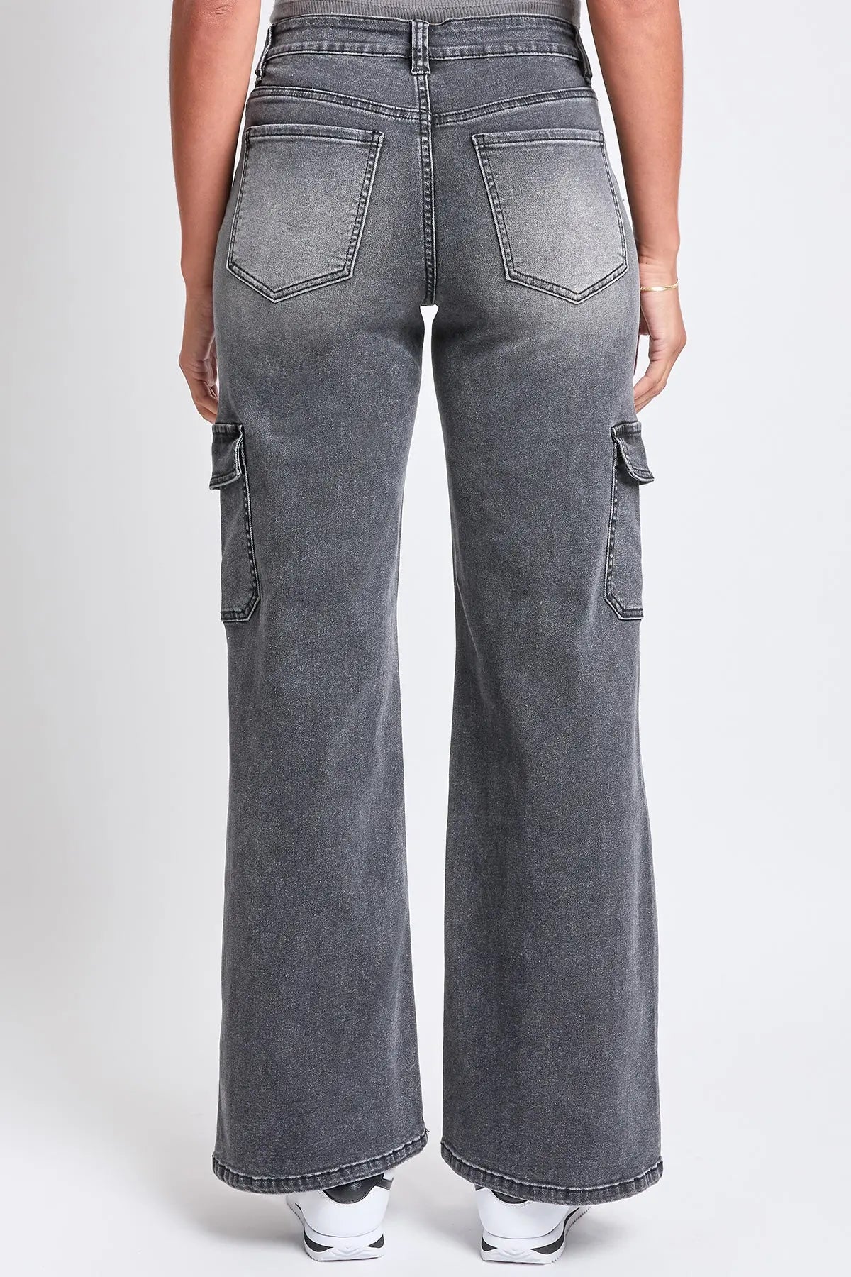 Women's High Rise Wide Leg Skater Cargo Jeans YMI JEANS