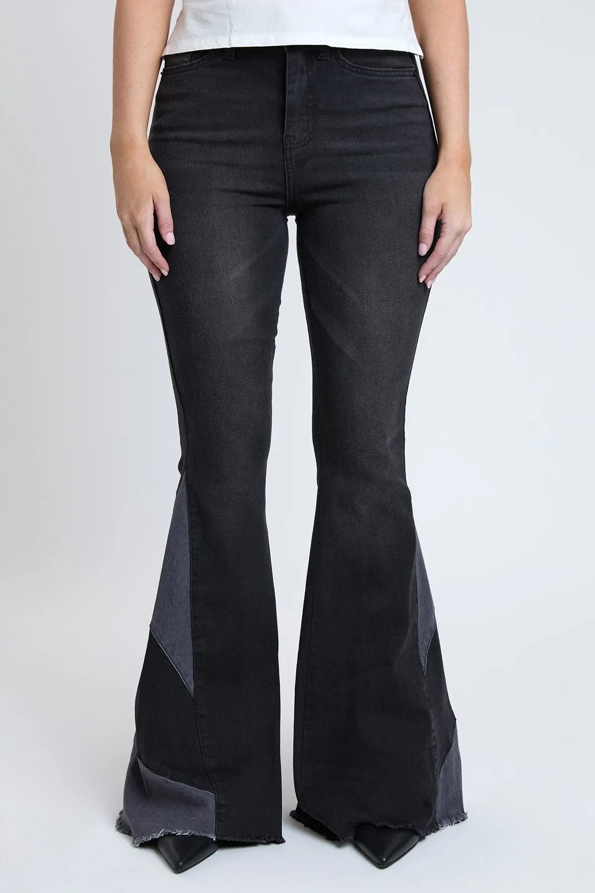 Women's Sustainable Block Panel Flare Jeans - Love Salve