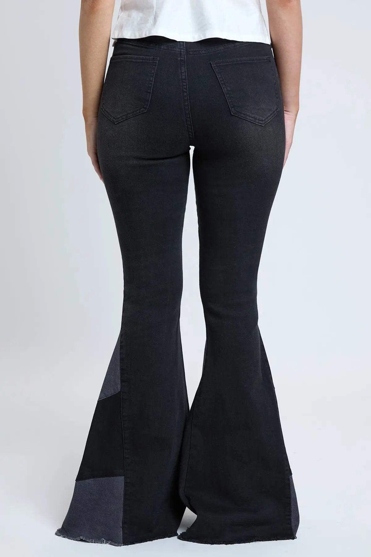 Women's Sustainable Block Panel Flare Jeans - Love Salve