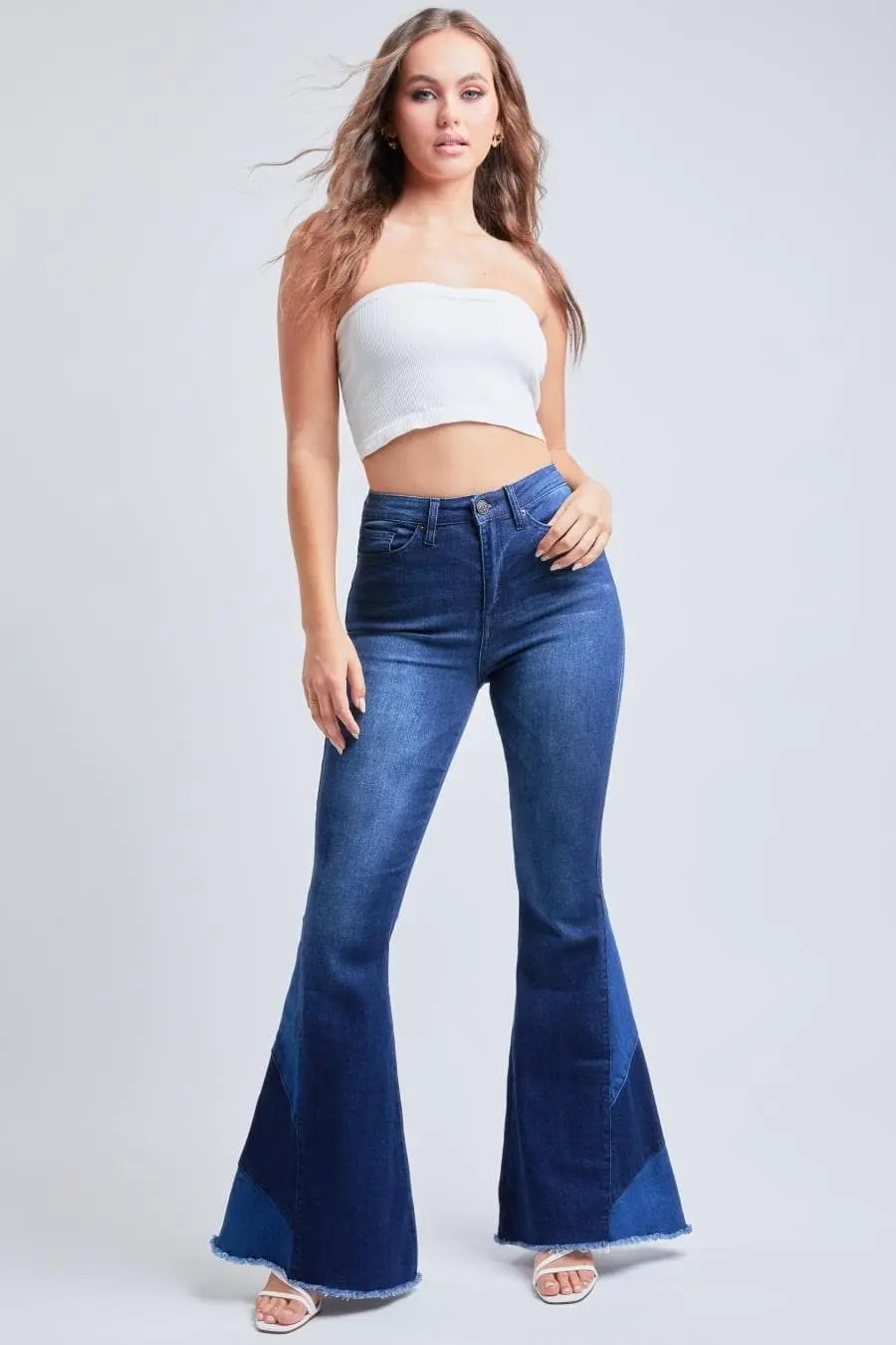 Women's Sustainable Block Panel Flare Jeans - Love Salve