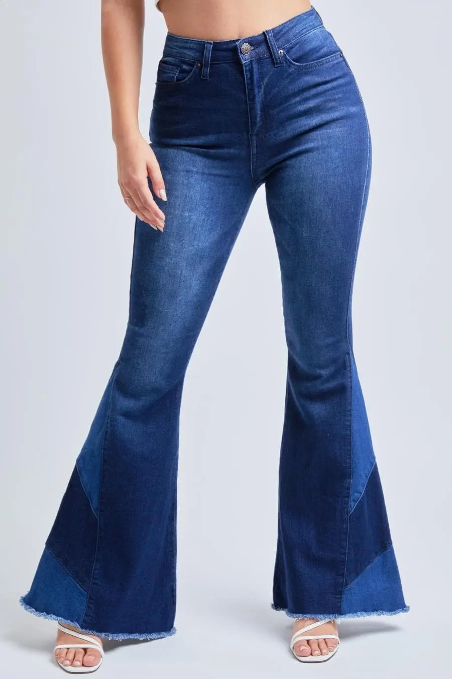 Women's Sustainable Block Panel Flare Jeans - Love Salve