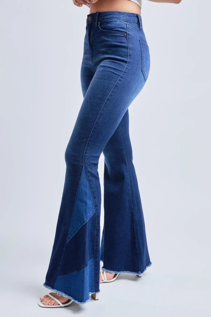 Women's Sustainable Block Panel Flare Jeans - Love Salve