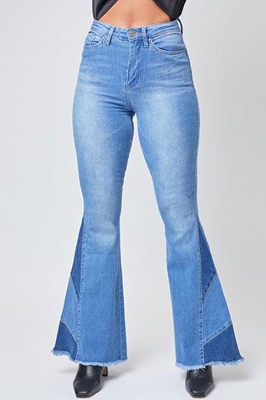 Women's Sustainable Block Panel Flare Jeans - Love Salve