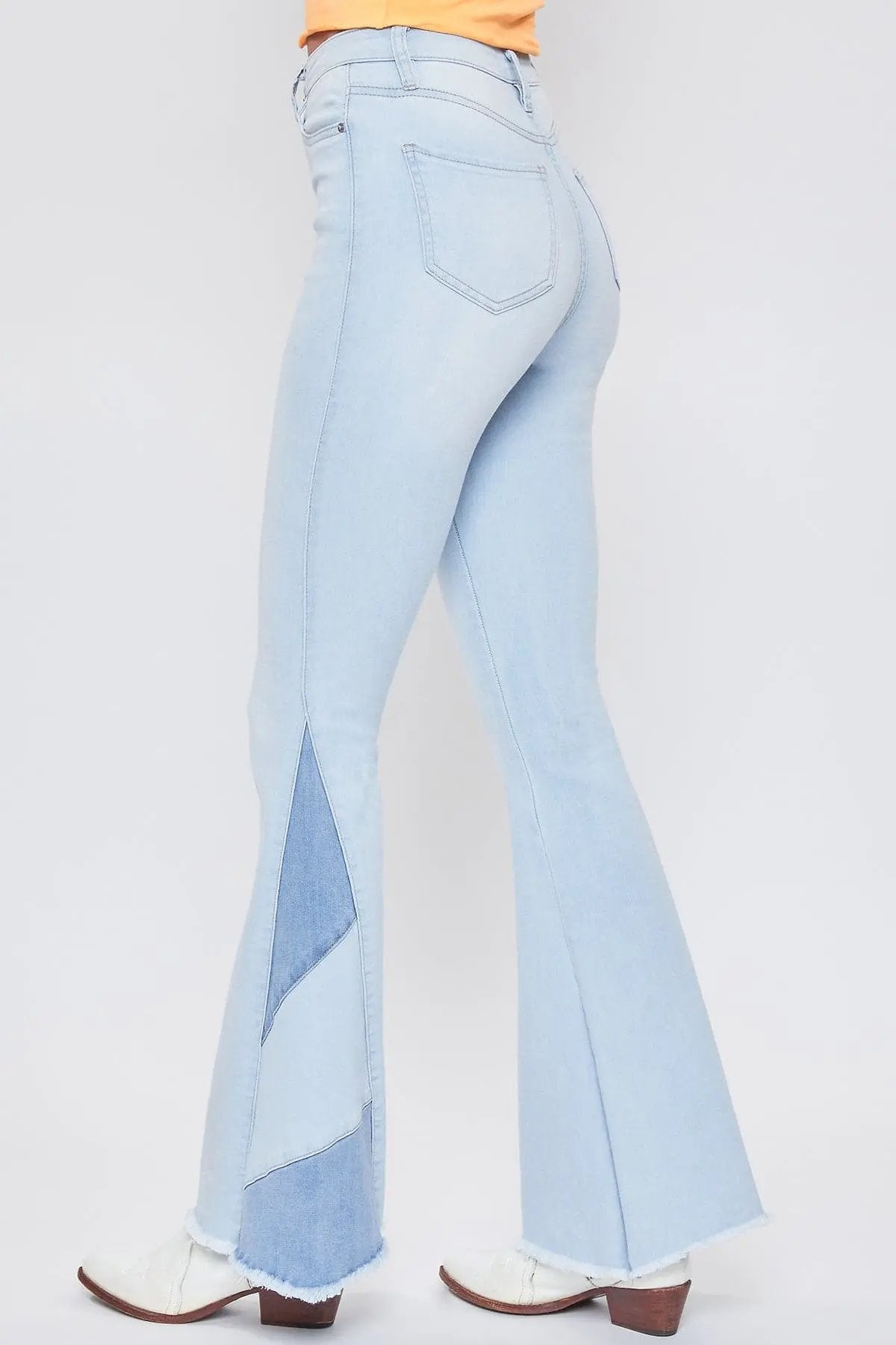 Women's Sustainable Block Panel Flare Jeans - Love Salve