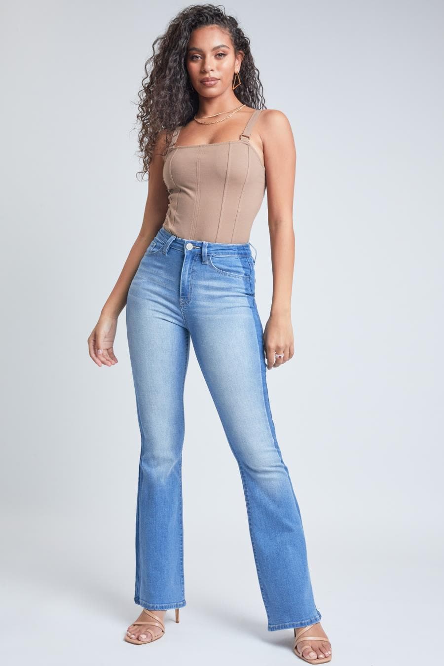 Women's  Flare Jeans With Shadow Side Panel YMI JEANS