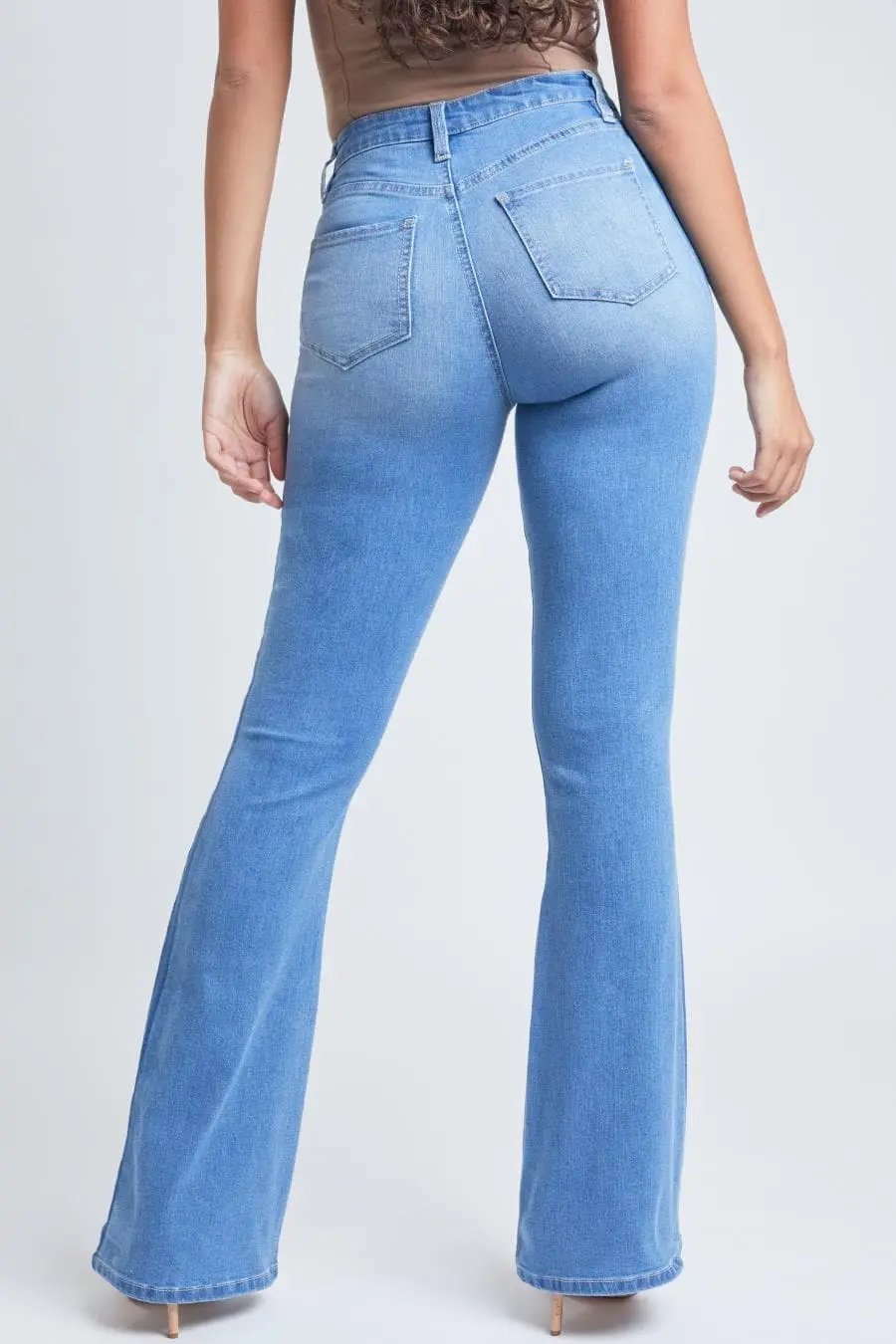 Women's  Flare Jeans With Shadow Side Panel - Love Salve