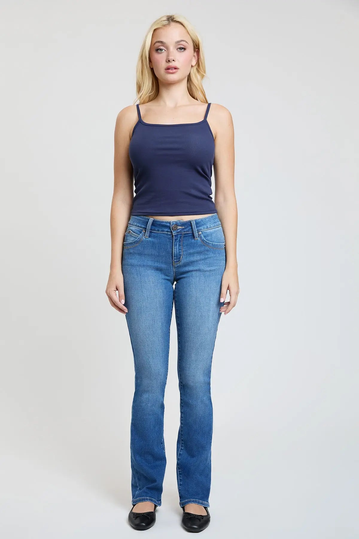 Women's Luxe Mid Rise WannaBettaButt Bootcut Jeans YMI JEANS