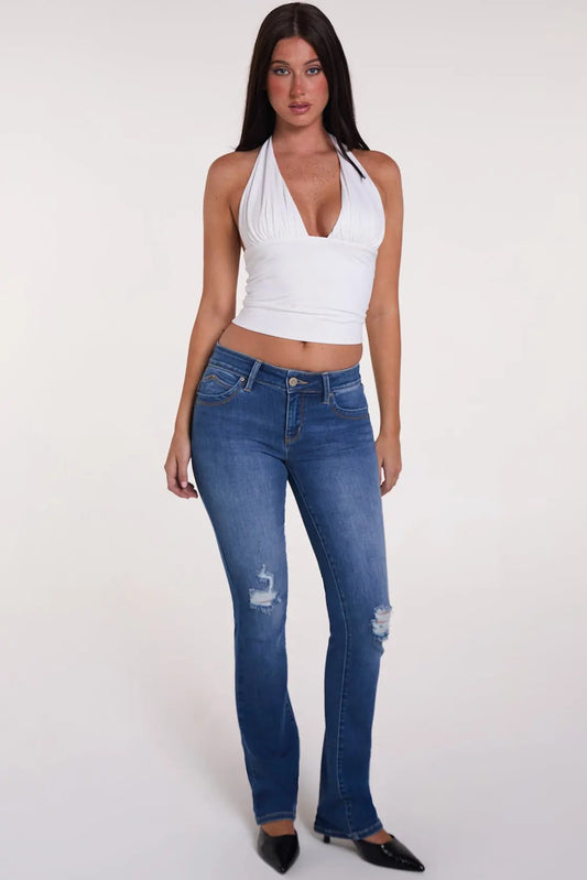 Women's Luxe Mid Rise WannaBettaButt Bootcut Jeans YMI JEANS