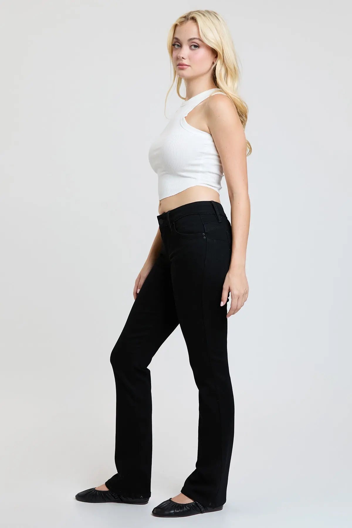 Women's Luxe Mid Rise WannaBettaButt Bootcut Jeans YMI JEANS