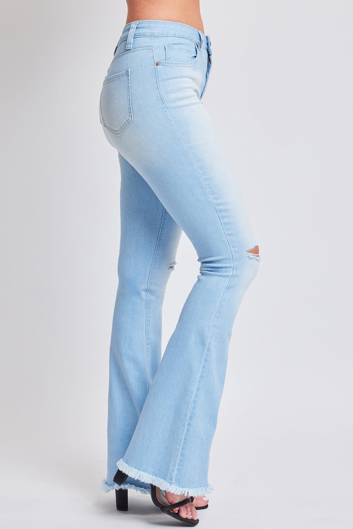 YMI JEANS Women's Essential  Super Flare High Rise Jeans-Long Inseam - Detail View