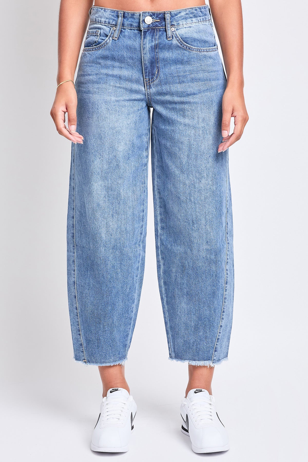 YMI Jeans: Baggy Cropped Frayed Jeans