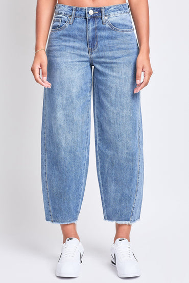 YMI Jeans: Baggy Cropped Frayed Jeans