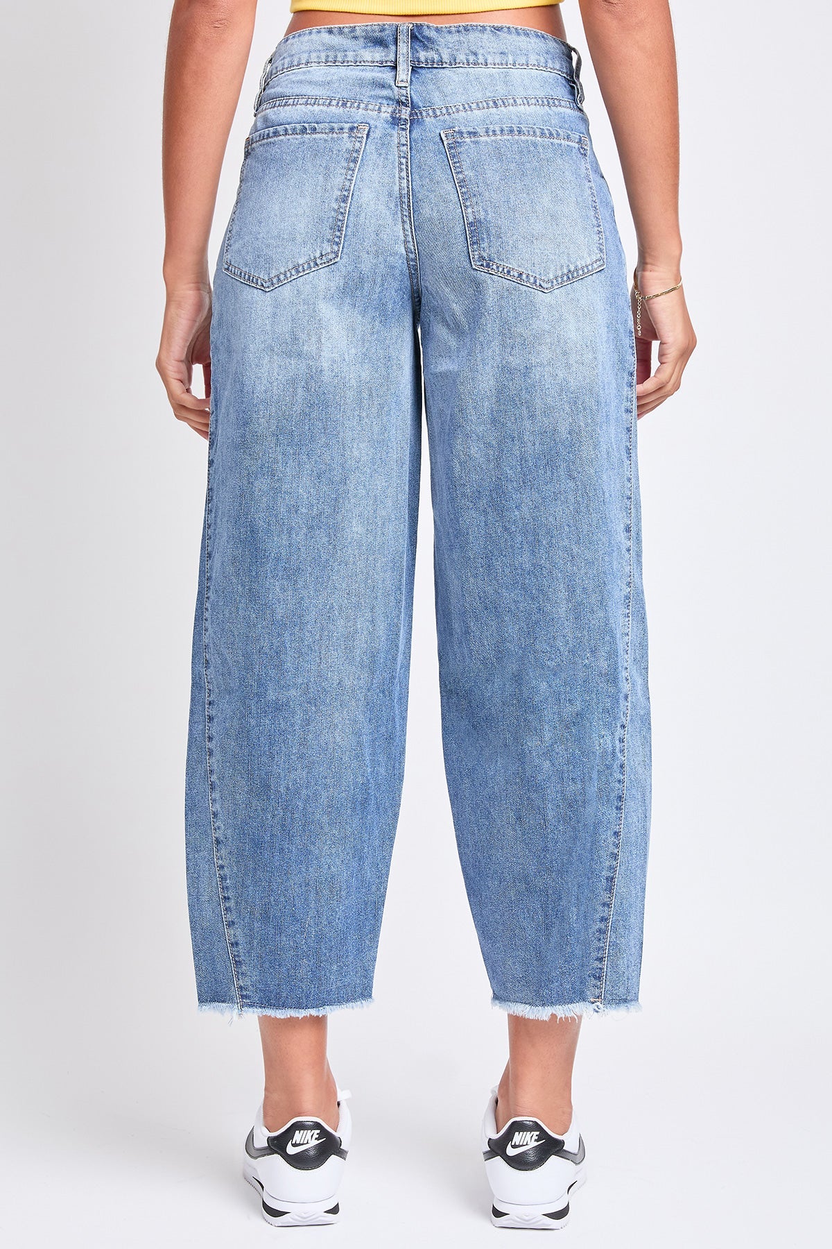 YMI Jeans: Baggy Cropped Frayed Jeans