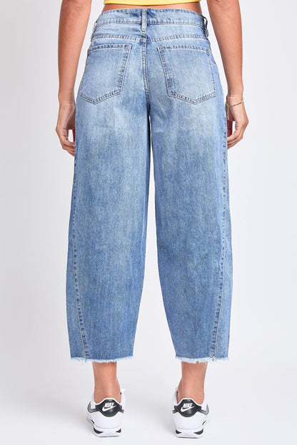 YMI Jeans: Baggy Cropped Frayed Jeans