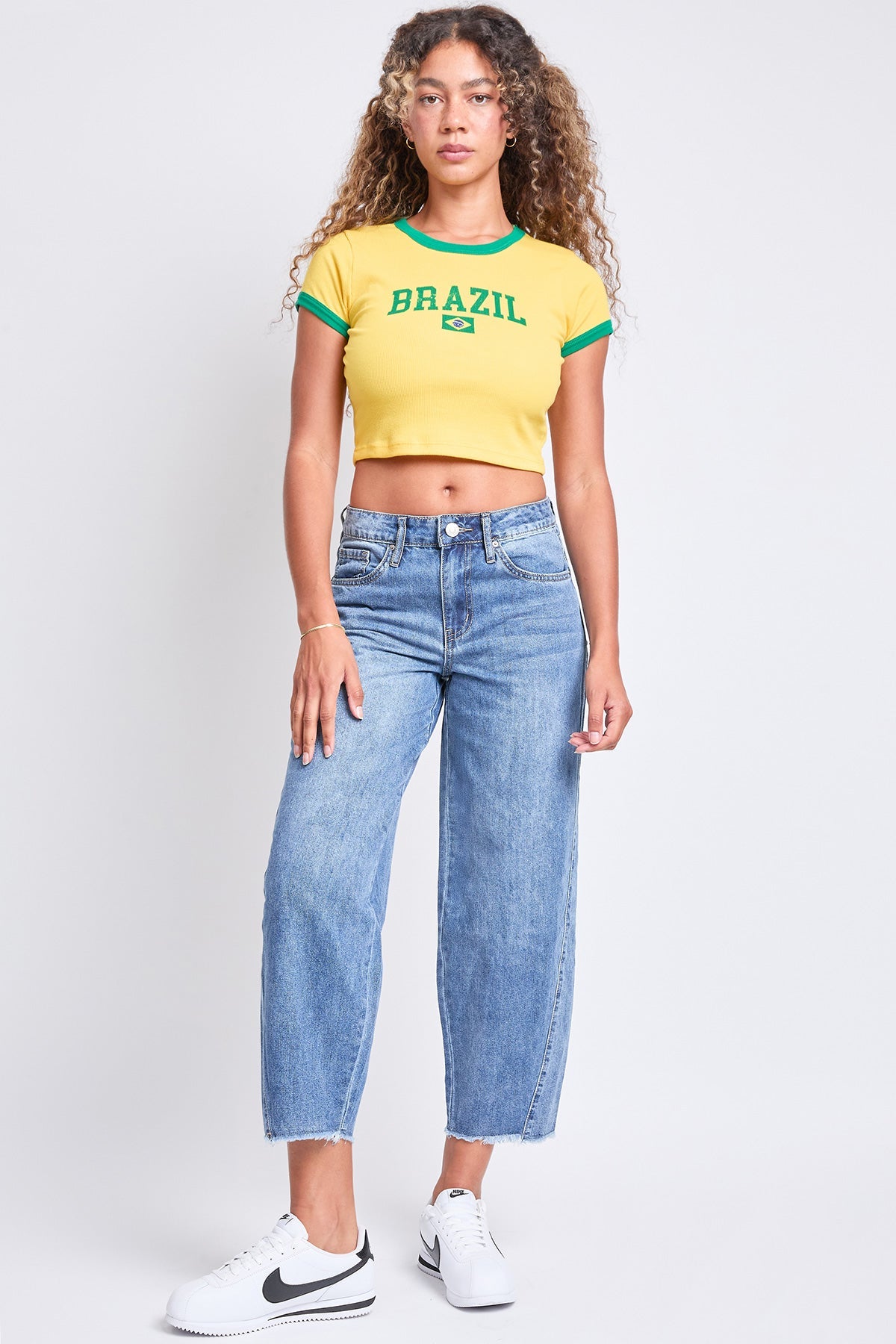 YMI Jeans: Baggy Cropped Frayed Jeans