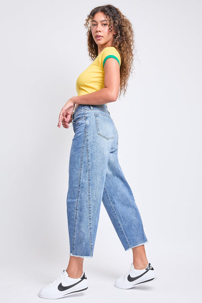 YMI Jeans: Baggy Cropped Frayed Jeans