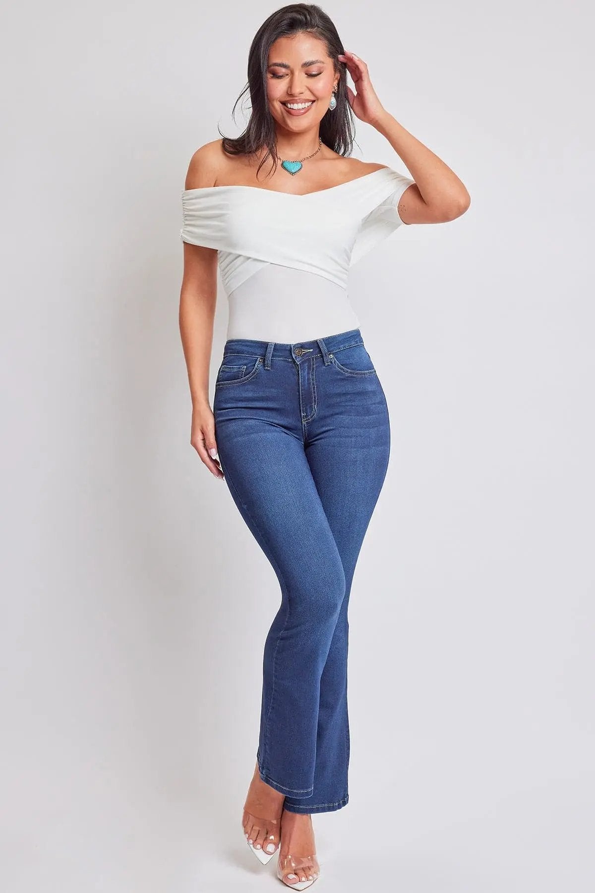 Women's Essential HyperDenim Flare Jeans With Regular Inseam - Love Salve