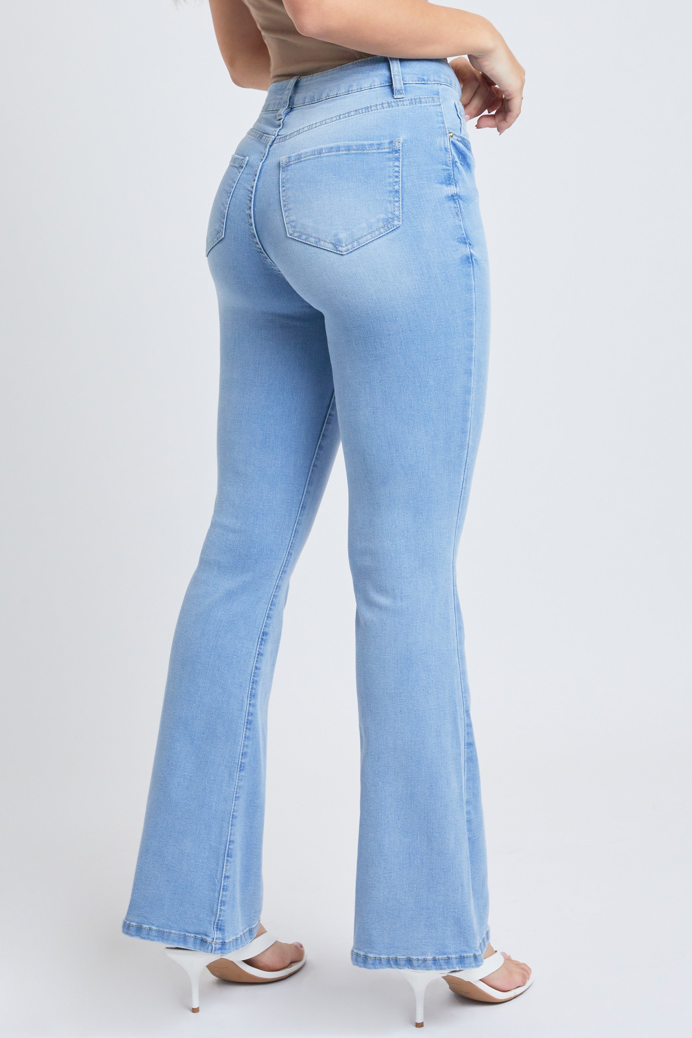Women's Essential Distressed Flare Jeans-Distressed YMI JEANS