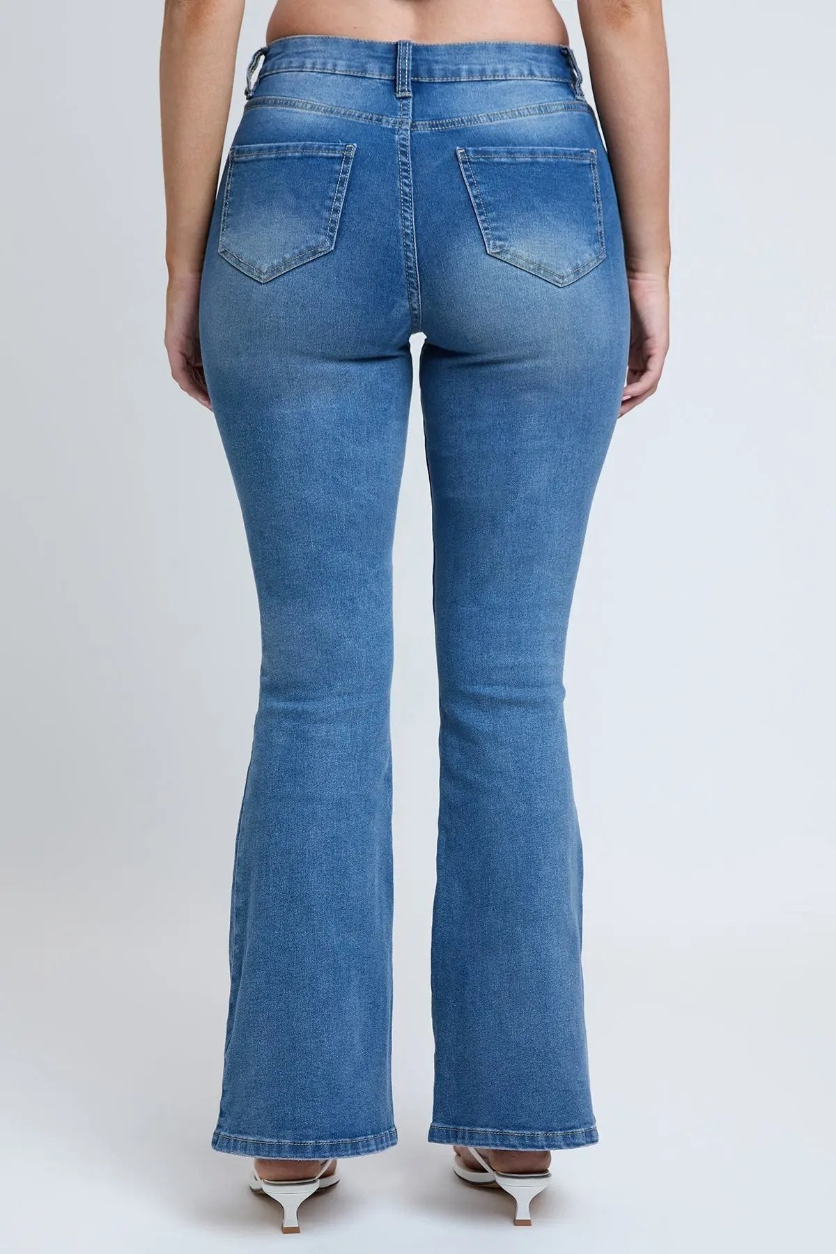 Women's Essential Distressed Flare Jeans-Distressed YMI JEANS