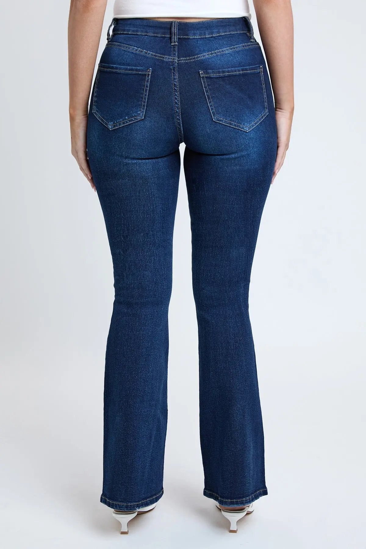 Women's Essential Distressed Flare Jeans-Distressed YMI JEANS