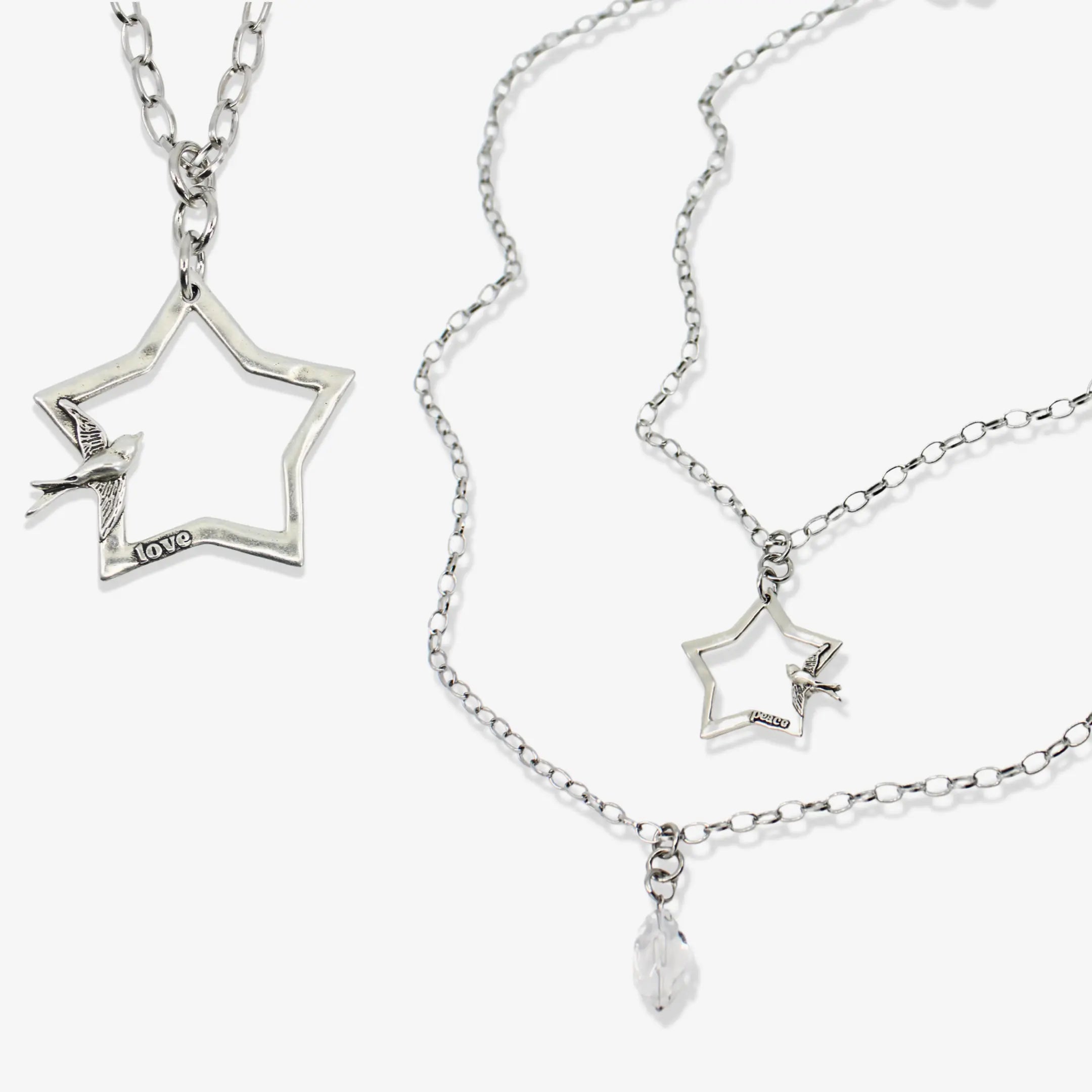Peace & Love Star and Bird Original Lite Necklace Katia Designs