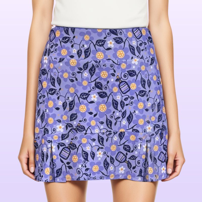 Scottsdale Pleated Skort in Pickleball Garden Lilac Katherine Way