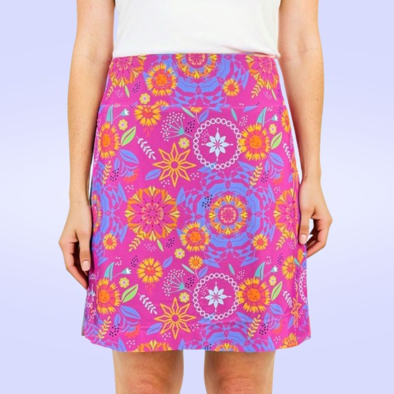 Kiawah Country Club Skort Wild Wildflowers Periwinkle Pink