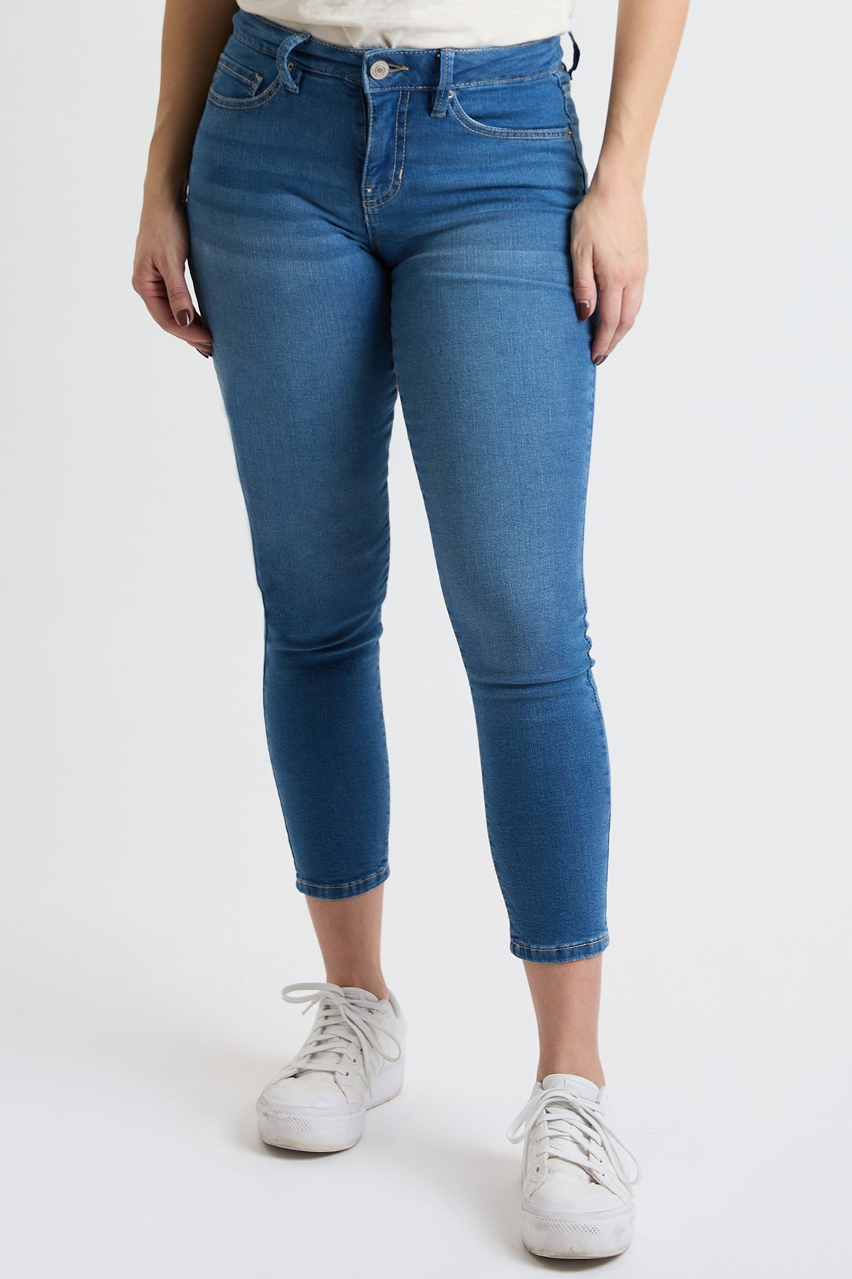 YMI JEANS Women's Petite Sustainable High Rise Skinny Jeans - Alternate Angle