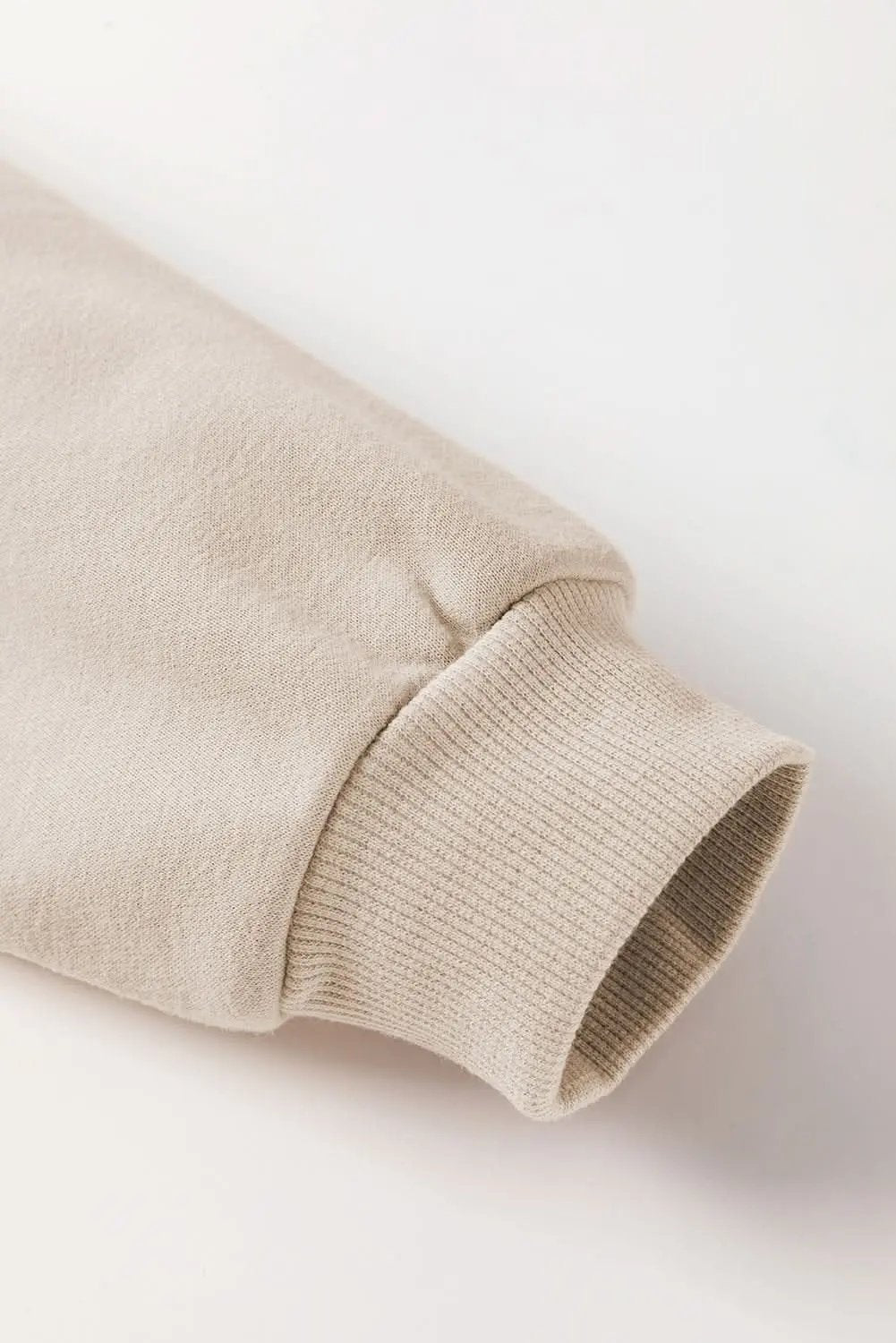 Parchment Knit Crochet Exposed Seam Ribbed Trim Sweatshirt - Love Salve 