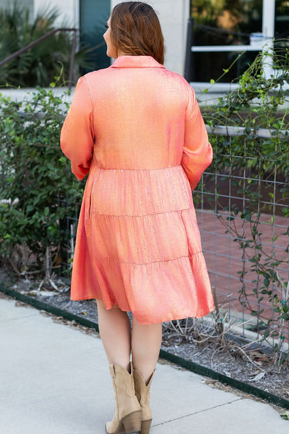 Peach blossom plus size mini dress - Love Salve 