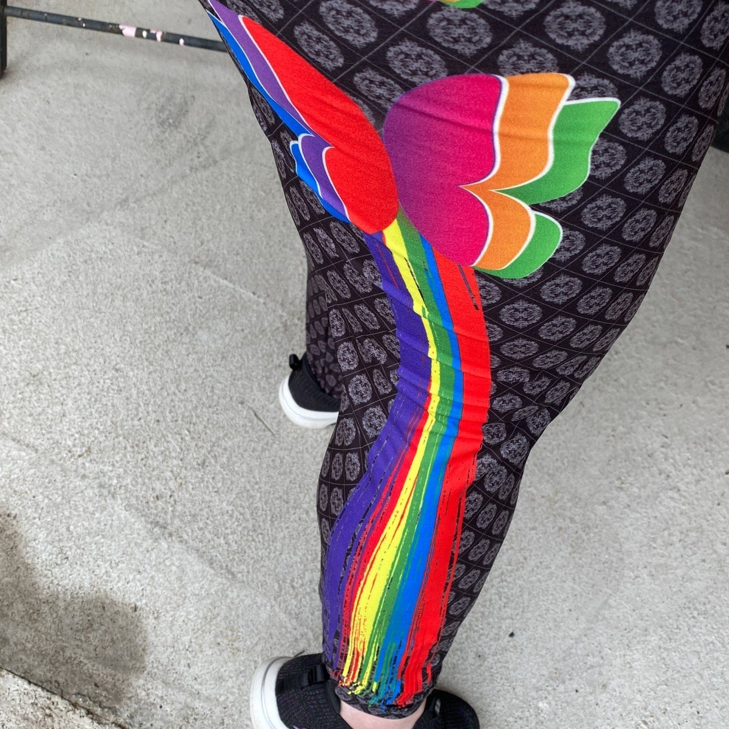 Butterfly Trail Rainbow Leggings with a Pocket on one Side MM