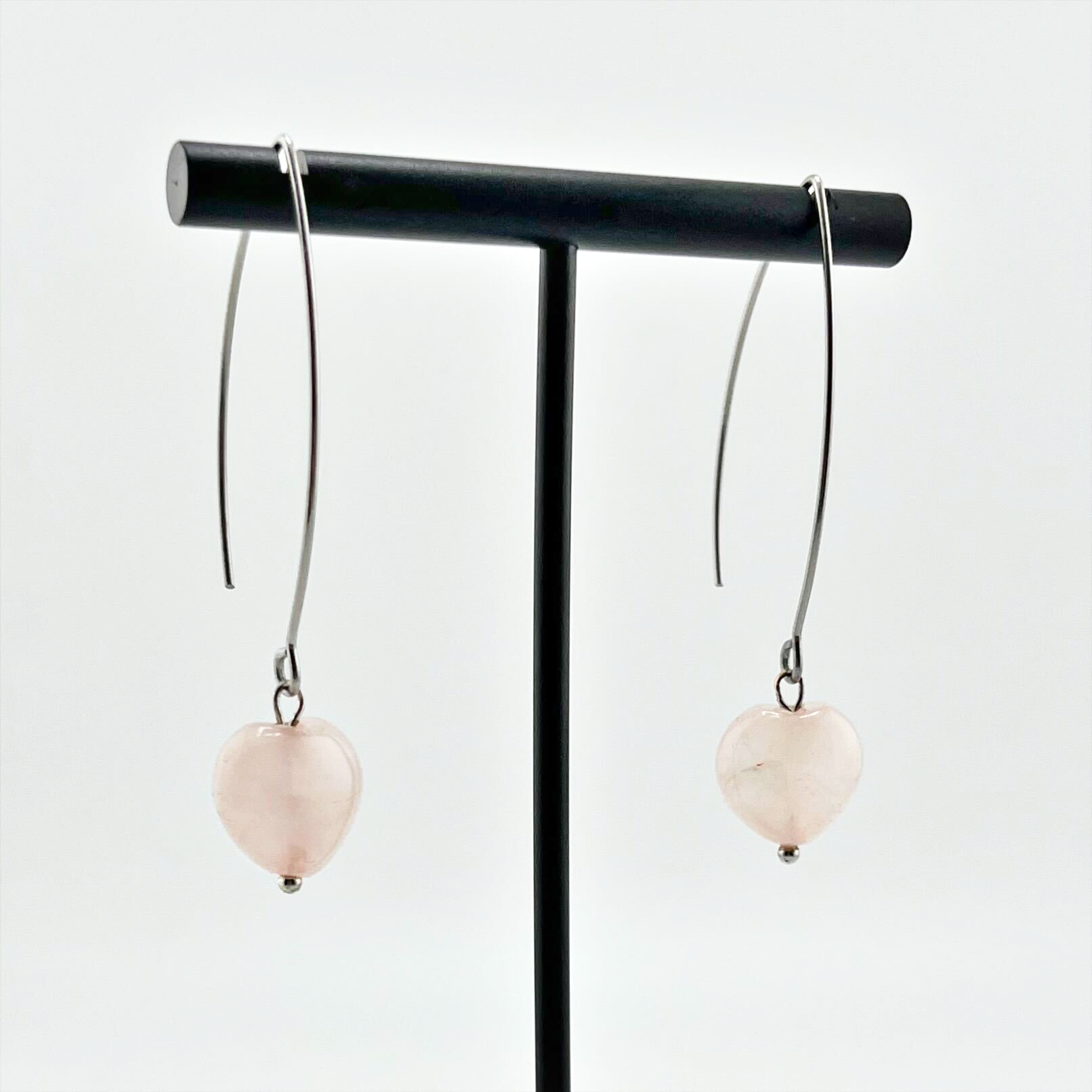 Katia Designs Small Stone Drop Earrings elegantly worn by a model, demonstrating their perfect size and subtle sparkle for everyday wear.