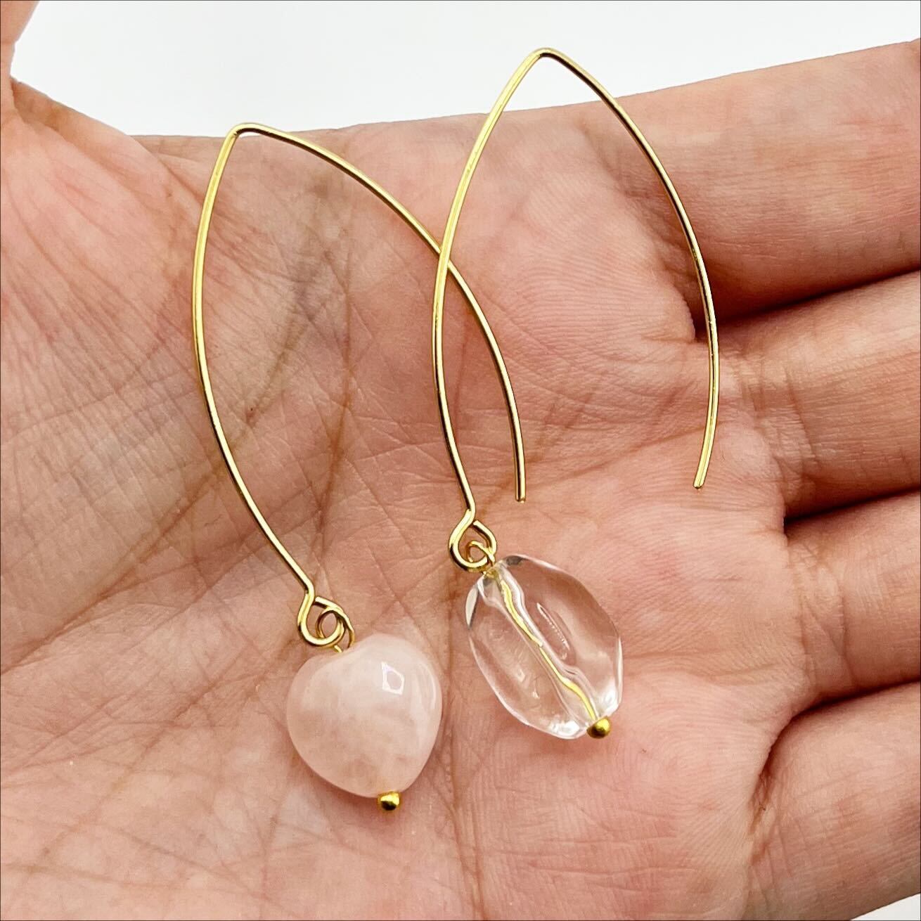 Katia Designs Small Stone Drop Earrings presented in their branded eco-friendly packaging, ready for gifting or safe storage.