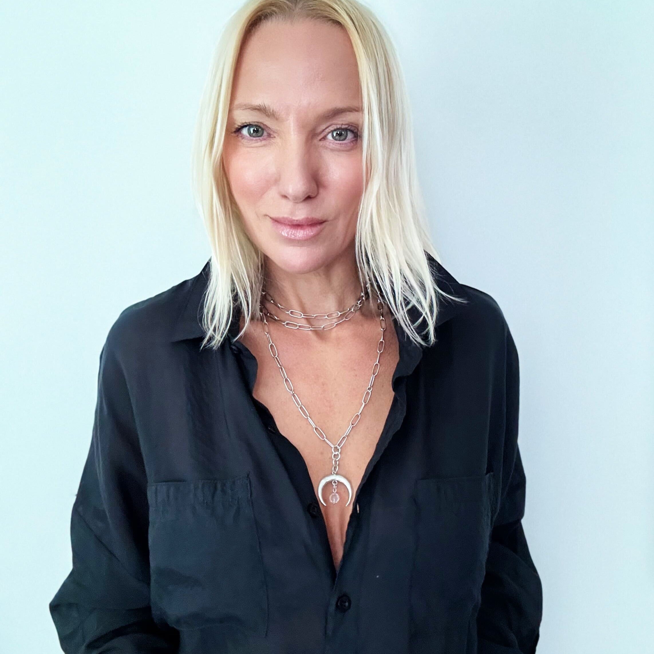 Grateful Crescent Moon Klink Necklace Katia Designs