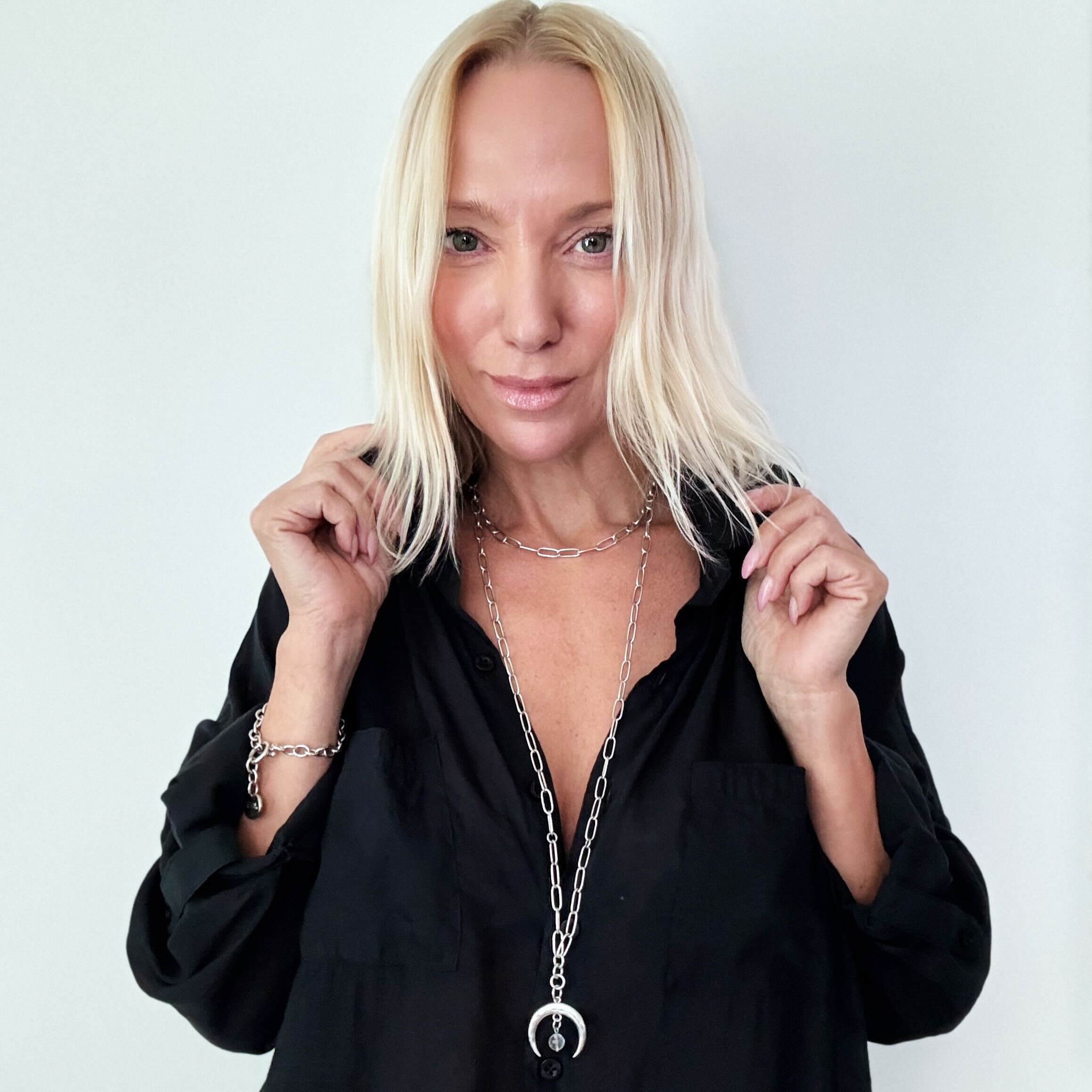 Grateful Crescent Moon Klink Necklace Katia Designs