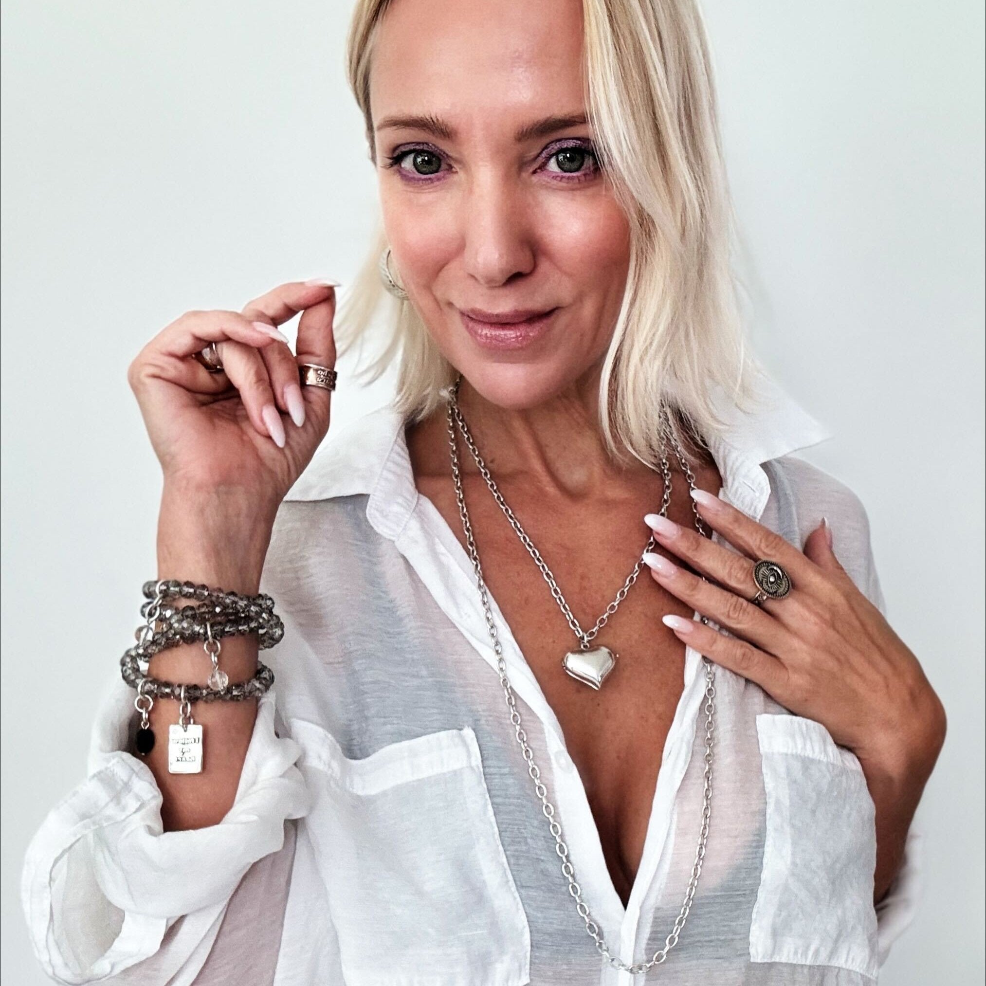 Take a Deep Breath and Let That Shit Go Heart Locket Essential Necklace Katia Designs